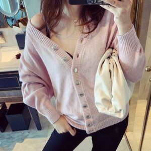 Alpaca Pink knitwear Cardigan